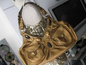 o price cut!ANYA HINDMARCH Anya Hindmarch. complete sale bag * Gold 