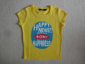 RONI S(110) yellow color * rhinestone . short sleeves T-shirt 