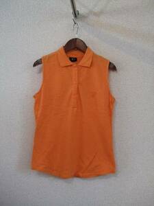 VICKY orange no sleeve polo-shirt (USED)70514②