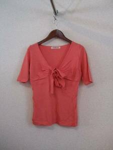 STRAWBERRYFIELDS pink . ribbon short sleeves spring summer knitted (USED)20915②