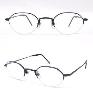 【眼鏡産地鯖江製】小振りなボストン風ナイロール眼鏡：レンズの厚みが気になる方にお勧めしたい一本●凝った表面処理も一見の価値あり●
