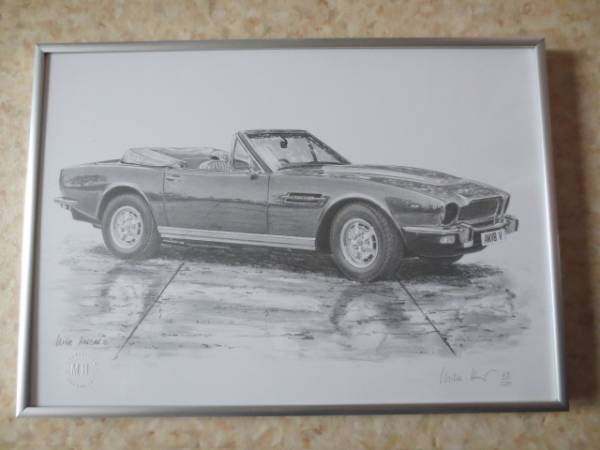 アストンマーチンV8世界限定500枚デッサン絵画★007英国車, 自動車, オートバイ, カタログ, パーツリスト, 整備書, アストンマーティン