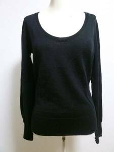 ZAZIE/ Zazie ^ black ound-necked sleeve button simple knitted 38/M/ black / long sleeve 35