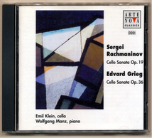 中古CD ラフマニノフ グリーグ チェロ・ソナタ Cello Sonata Emil Klein Wolfgang Manz ARTE NOVA_画像1