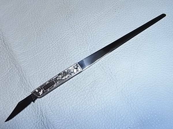 ■未使用 TBS 非売品■Ｆウィング 藤本保広 純銀製彫金 ペーパーナイフ
