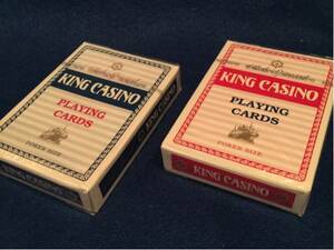 トランプ カード 20年前の時代物【未開封品】KING CASINO PLAYING CARDS [赤・青計2箱セット］【現状現品同等品渡し】倉庫長期保管品