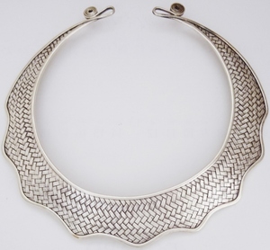  Curren silver necklace choker necklace * knitting [08tn07]