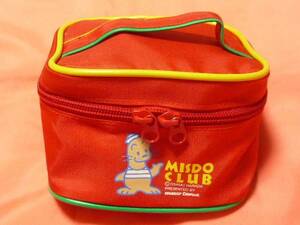 * ultra rare! retro 1993 year Mister Donut . rice field .o Sam character pouch BAG( red )*