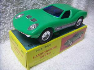  быстрое решение редкость не использовался KANTO TOYS подлинная вещь Lamborghini Miura 15.5cm pullback миникар Showa Retro дагаси магазин суперкар . игрушка сделано в Японии 