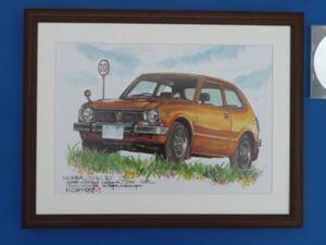  картина # Honda Civic RS1975# Showa известная машина No511