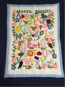  Hawaii quilt navy blue ABC tapestry hand made 