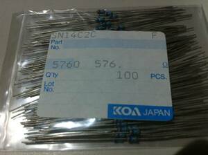 KOA SN14C2C 1/4w 576Ω F ±1% 100ps.@1 sack (9)