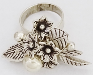 * Curren group silver ring ... ring flower *[09nr08]