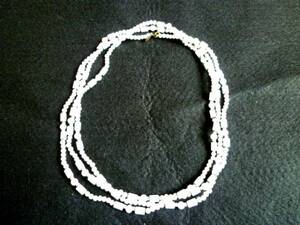 MIRIAM HASKELL* white glass long necklace Haskell white 