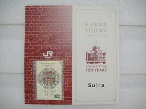 Suica арбуз Tokyo станция открытие 100 anniversary commemoration специальный картон есть не использовался 
