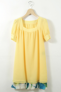 a donkey Rosa * floral print yellow One-piece dress tunic * new goods * 2 ten thousand jpy discount oke-shon