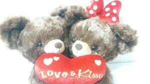  Disney store Uni Bear ( mocha & pudding ) Valentine UniBearSity soft toy Mickey minnie ../ Bear 