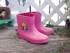  Showa Retro miscellaneous goods * pink young lady manga pretty rubber boots * display 