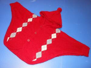 #274 80cm Comme Ca mantle knitted × red 