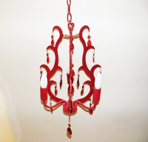 # wine color bell bed trim 3 light chandelier #J-243 (1)