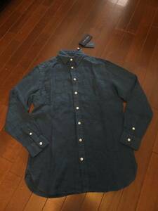 * new goods * Ralph Lauren flax 100% navy navy blue shirt postage 164 jpy 