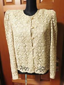 SHATLE HOUSE* beige . gold lame. race * formal jacket 