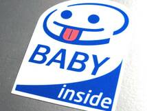 ●BABY inside ステッカー A ●BABY IN CAR耐水シール 赤ちゃんが車に乗ってます おもしろ パロディー ベビー かわいい カーステッカー_(1_画像1