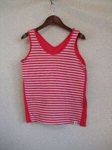  Arnold Palmer pink × white border tank top (USED41814