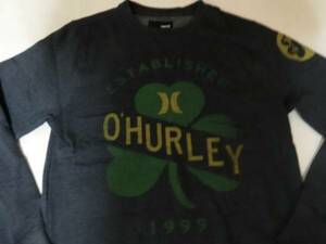 【Hurley】薄手生地裏起毛アイリッシュ系プリントトレーナーUS S