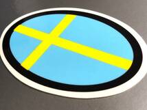 co●スウェーデン国旗オーバルステッカー Sサイズ●北欧 ヨーロッパ 国旗 スエーデン 楕円 かわいい 雑貨 防水 屋外耐候耐水 シール EU_画像2