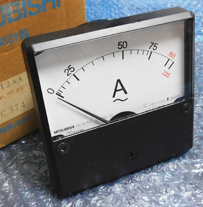  Mitsubishi YS-12AA panel meter ( alternating current 0-225A scale ) [KR60]