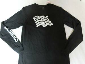 USA購入 アメカジ【DC SHOES】袖ロゴプリント ロングＴ US M BLK