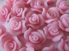 【激安卸】18mm樹脂薔薇☆ピンク☆50個