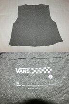 USA購入 【VANS】ロゴプリント ショート丈 タンクトップ US L灰_画像3