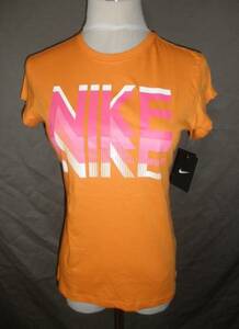 ☆USA購入 Nikeカラフルロゴプリント袖短T USガールズL オレンジ