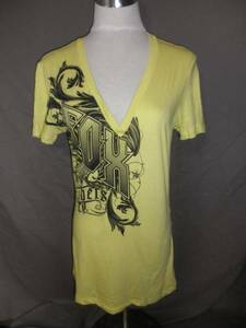 USA購入 サイクルバイク系 《FOX》 VネックLOGO T US L Yellow