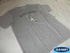 ◇本場USA購入アメカジOldNavy Black Widow TシャツUS S 灰 新品
