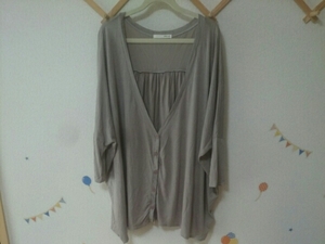 1 times only have on beautiful goods MOUSSY Moussy simple cardigan gray ju thin 