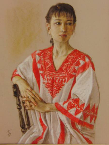 Shogo Takatsuka, Portrait of a beautiful woman, From a rare art book, New frame with mat b11, Painting, Oil painting, Portraits