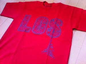 ★LOS105 KEEP.LA.WEST メンズ 半袖 Tシャツ 赤 レッド XL 高品質 ギャング ウェッサイ 西海岸 ペイズリー柄 オリジナル 定価￥5,184 新品
