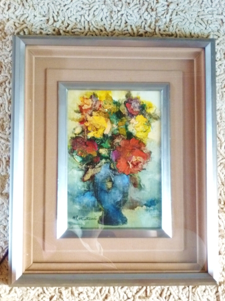 Mitglied der Japan Artists Federation Nikikai Masahiro Okutani Rose Ölgemälde Rose, Malerei, Ölgemälde, Stilllebenmalerei