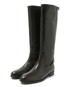  price cut! new goods [ Nano Universe ]NU/ buckle attaching long boots leather regular price 3 ten thousand Brown 