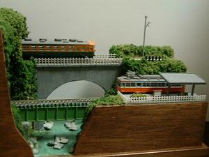 yu. rail japanese railroad scenery geo llama Mini 9.... small station ..