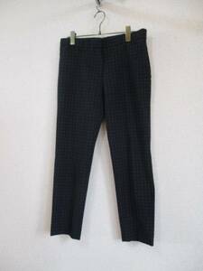 GAP navy × black check slim cropped pants (USED)40216