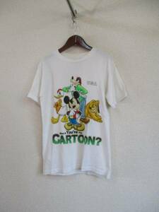 古着FRUITOFTHEROOM白地ミッキープリントTシャツ（USED）72016②