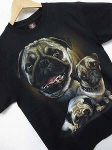 【送料無料】 新品 半袖 Tシャツ 犬 イヌ 子犬 DOG パグ 黒 S 8630