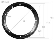 スピーカーメッシュグリルカバー 16/17cm/6.5インチ 黒 左右/e18Б_画像3