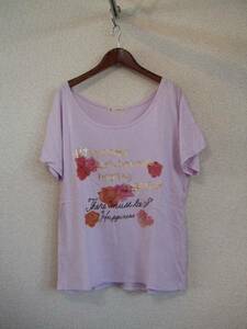 MAJESTICLEGON紫バラプリントTシャツ（USED）50414②