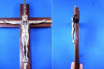 アンティーク木製クロス*十字架オブジェキリストINRI_画像3
