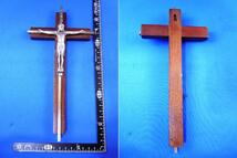 アンティーク木製クロス*十字架オブジェキリストINRI_画像2